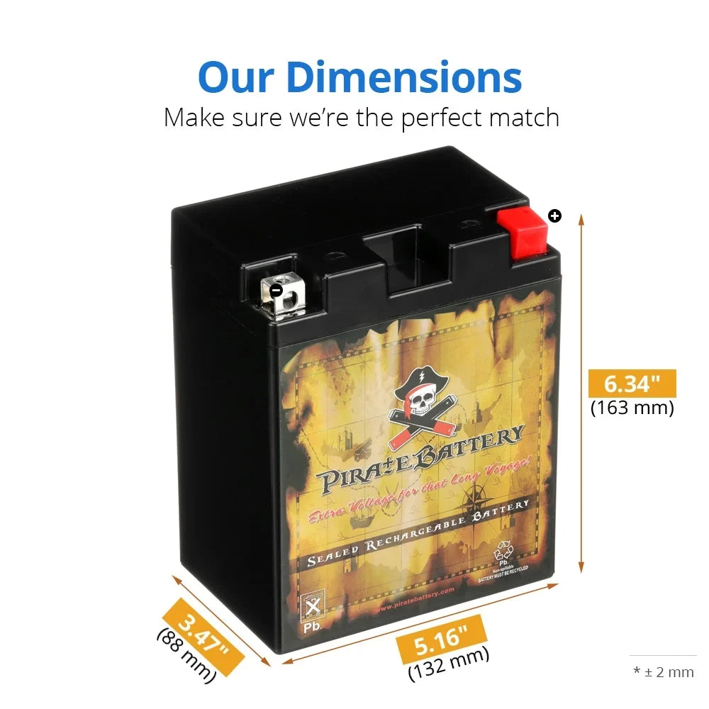 Motorcycle Battery Battery Kawasaki 1995 750Cc Pirate Vn750-A Ytx14Ahl-Bs For Vulcan