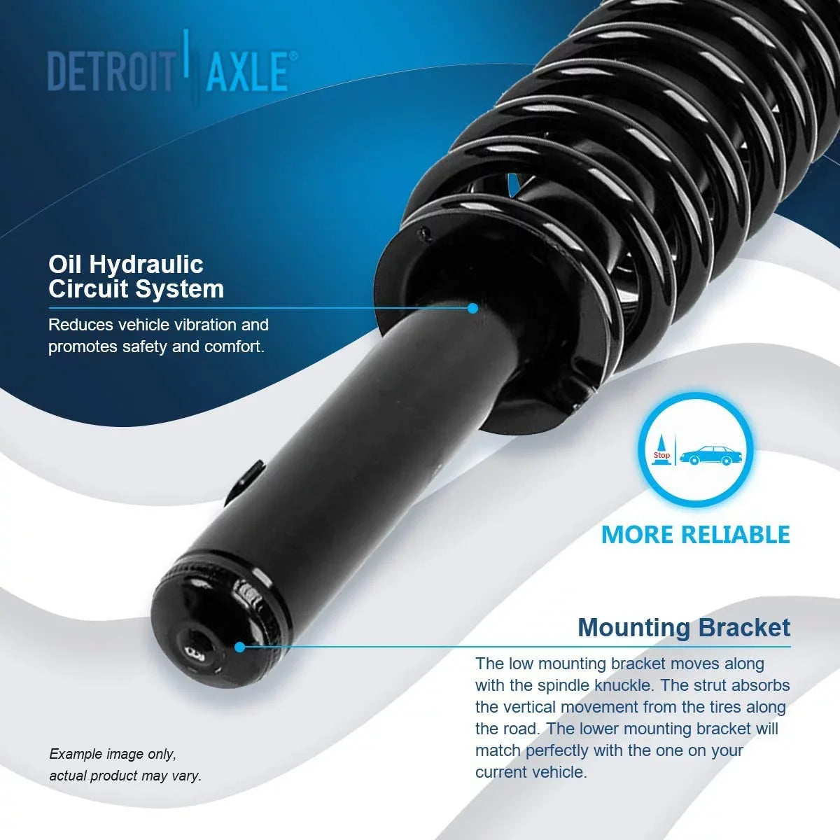 Struts Struts 2 Front 1997-2001 Quick w/Coil 1999 2000 Struts Install Ready Detroit Spring - for Assembly Complete Honda 1998 Axle Replacement CR-V