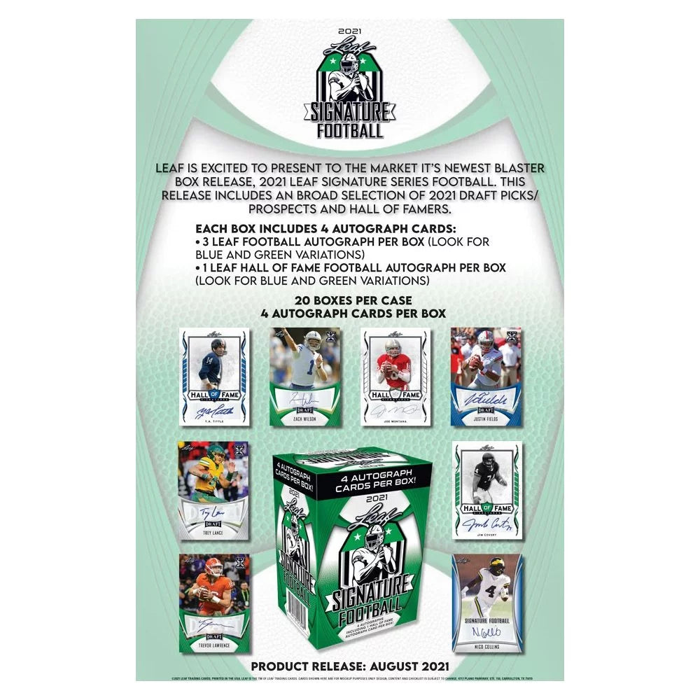 PER 2021 BOX! BOX LEAF 4 - FOOTBALL AUTOGRAPH BLASTER CARDS SIGNATURE