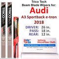 Beam Blade Wiper Wipers of Audi 2018 w/Rear e-tron Sportback (Set A3 3)