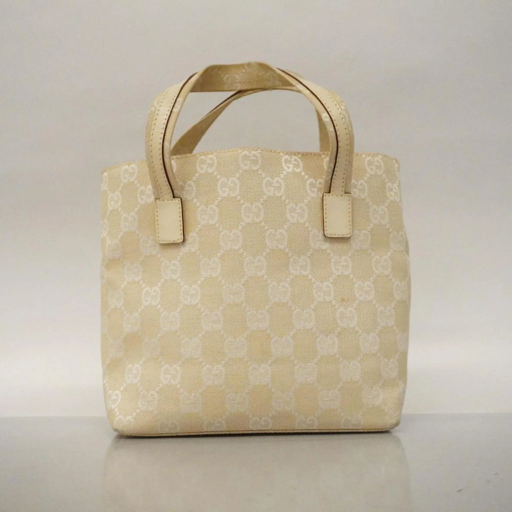 Canvas GG Ivory Leather 002 Handbag Gucci Women's (Good) 1079 Pre-Owned