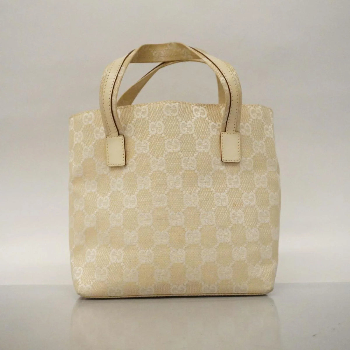 Canvas GG Ivory Leather 002 Handbag Gucci Women's (Good) 1079 Pre-Owned