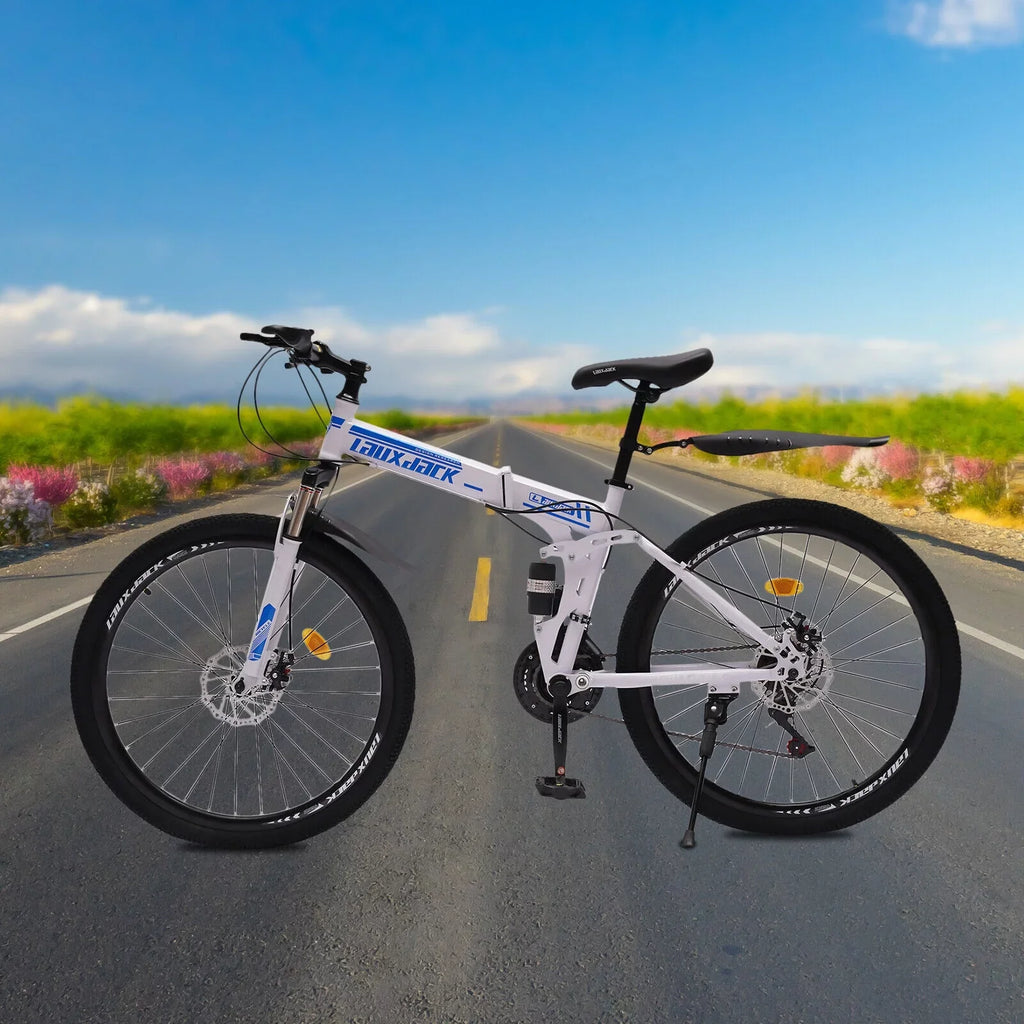 Disc Brake Bicycle Bike Bikes 26" MTB Mountain Folding Speed 21 SHZICMY Dual Men School