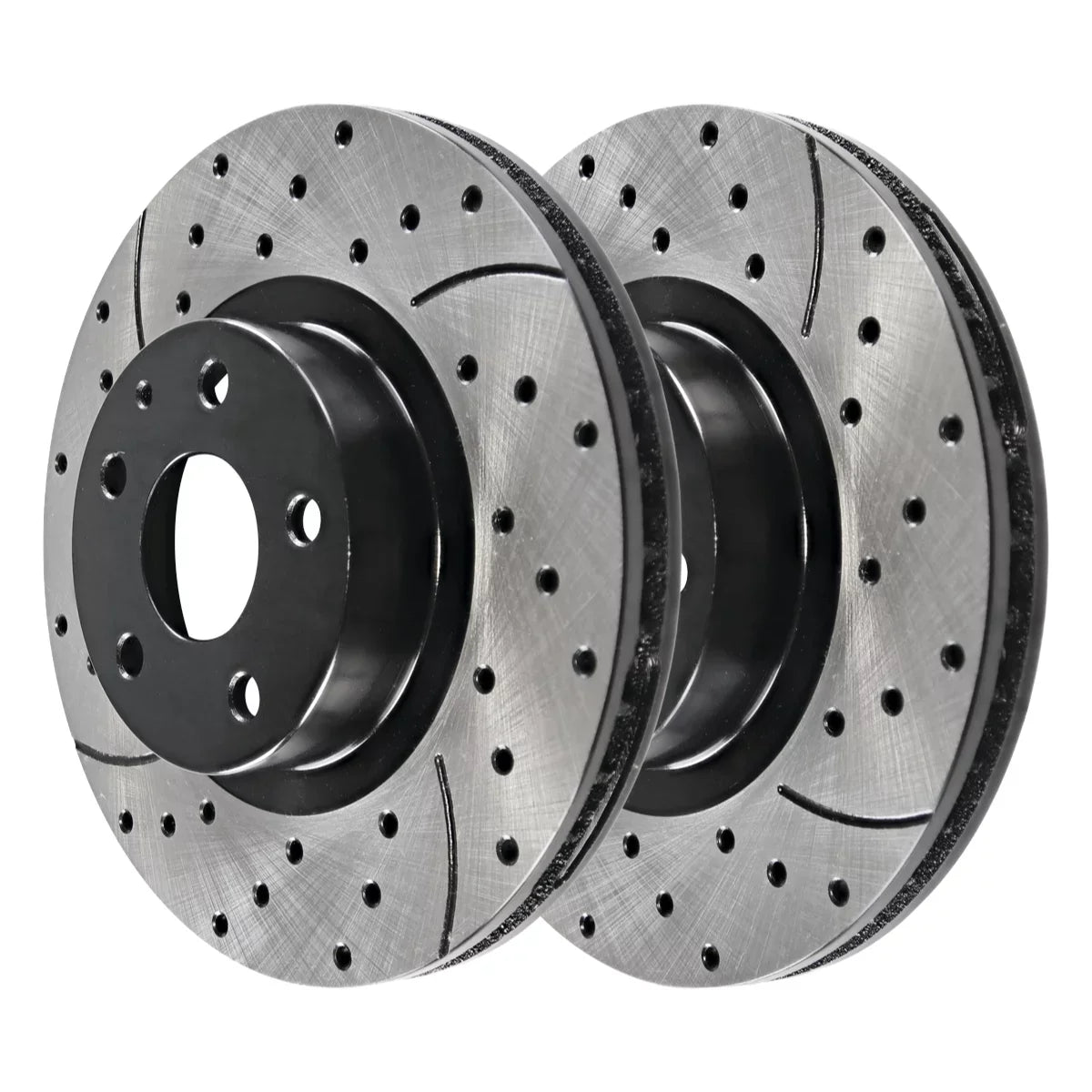 and 2.5L 4 Set 2.0L 2018 Black 2022 AutoShack FWD 2017 BRKPK200 Rotors 2016 CX-5 2019 Rear AWD Slotted Mazda Brake for Replacement 2020 2021 Drilled of Front