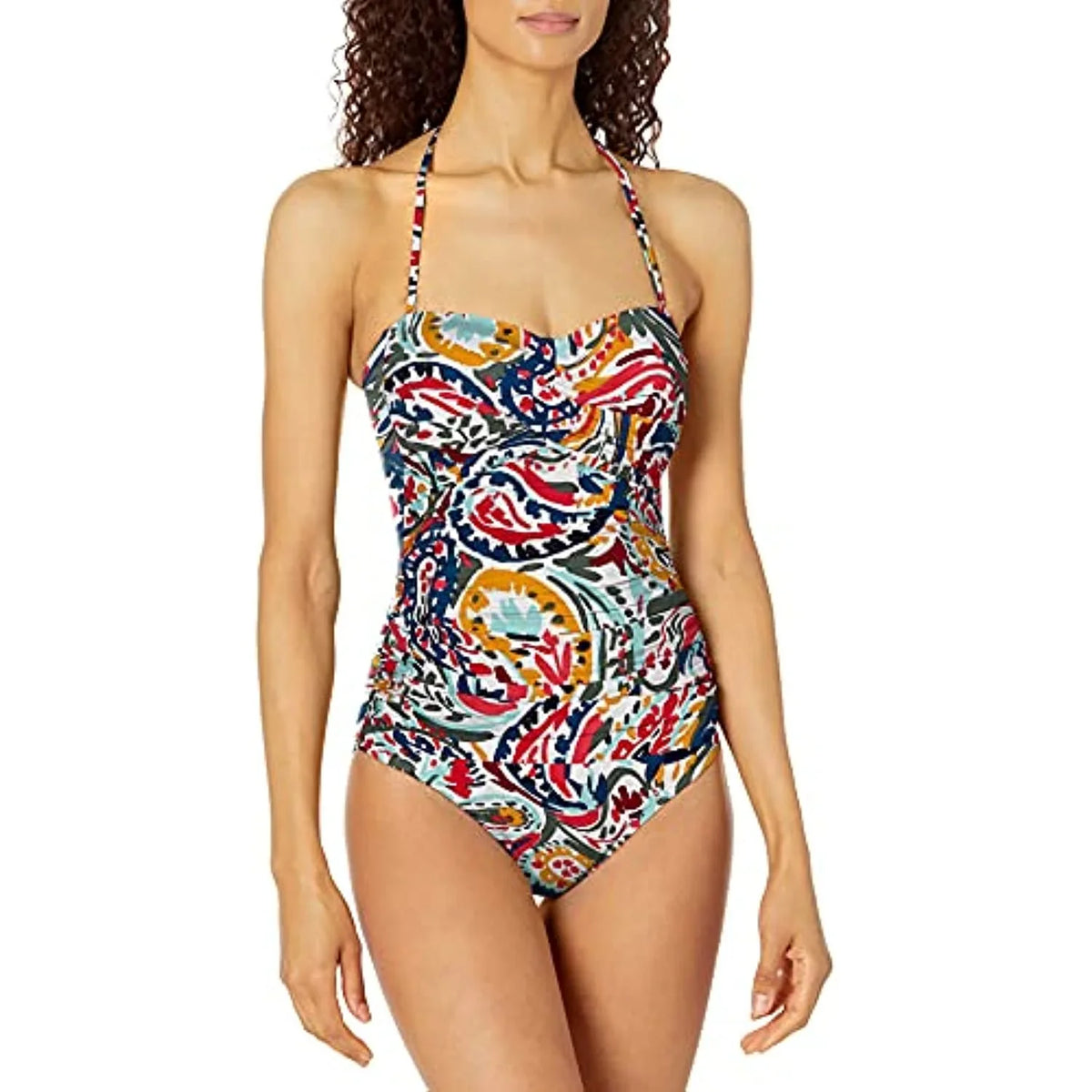 Multi Anne One Cole Piece Paisley Swimsuit Bandeau 10 Twist Womens