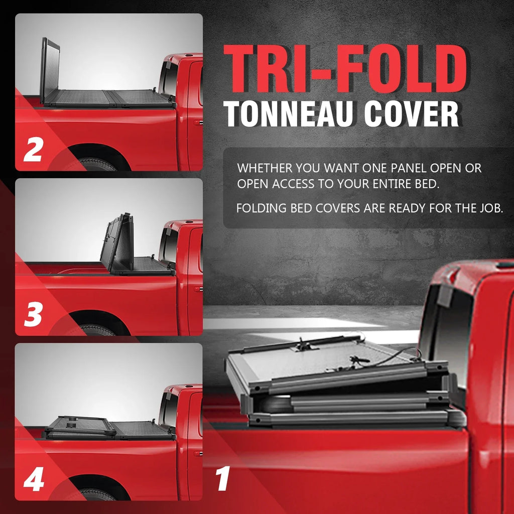 Ranger to Truck Top Motoring FRP Black Tri-Fold Aluminum 2019 Short 5Ft For Frame Tonneau 2021 Bed TTC-HARD-090 Ford DNA 20 Powdercoated Hard Cover
