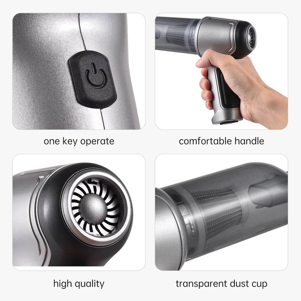 Pump Suction Cleaner Handheld Hair Car Gravel Portable USB Strong Handheld Hand With Air 19000Pa Dust Pet & Cleaning for Duster Cordless Home Tomfoto Office