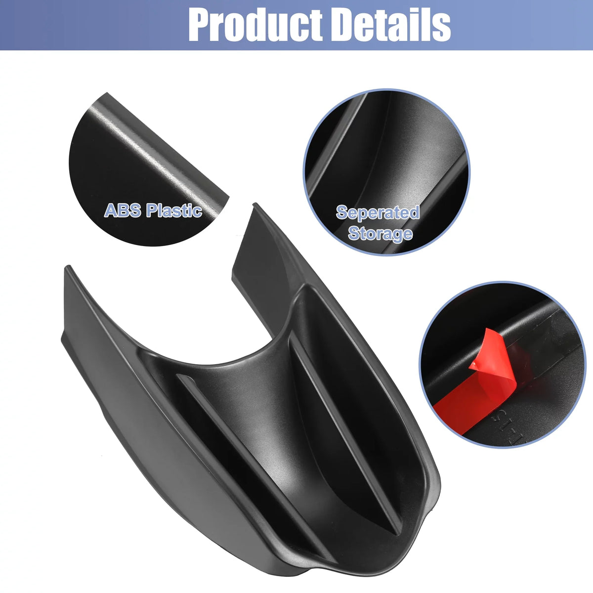 for Storage Car Accessories Smart Fortwo W453 Console Center Benz Box Black Fit Armrests 2014-2018