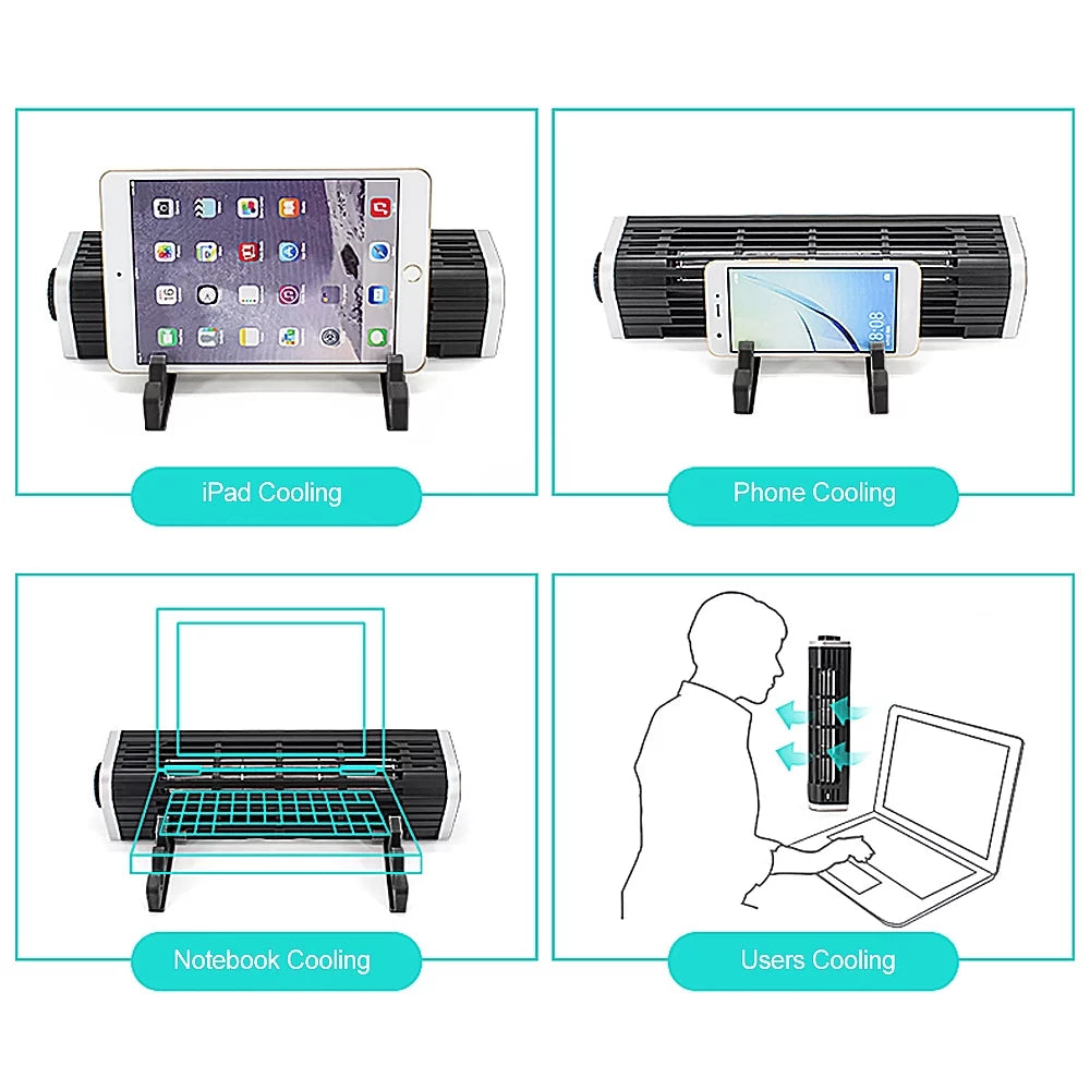 Fan Olmaster Black CF-1691 Phone Cooling Horizontal Fan Cooler USB Notebook Bracket Laptop Stand Pad Fan Computer