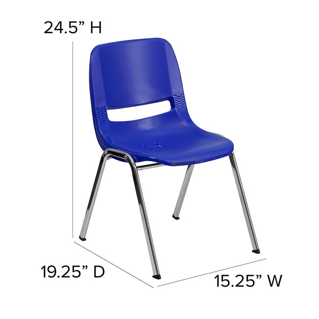 Height and Kid's HERCULES Chair 440 with Capacity 14" Series Stack Navy [RUT-14-NVY-CHR-GG] lb. Flash Chrome Furniture Shell Seat Frame Ergonomic