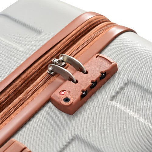 New and Hardshell Suitcase with Suitcase Brown) Sets 3pcs Grey ABS Luggage TSA 20''24''28''( Spinner Luggage sets Light Expandable Clearance Durable Lock Wheels Hardside Lightweight Model