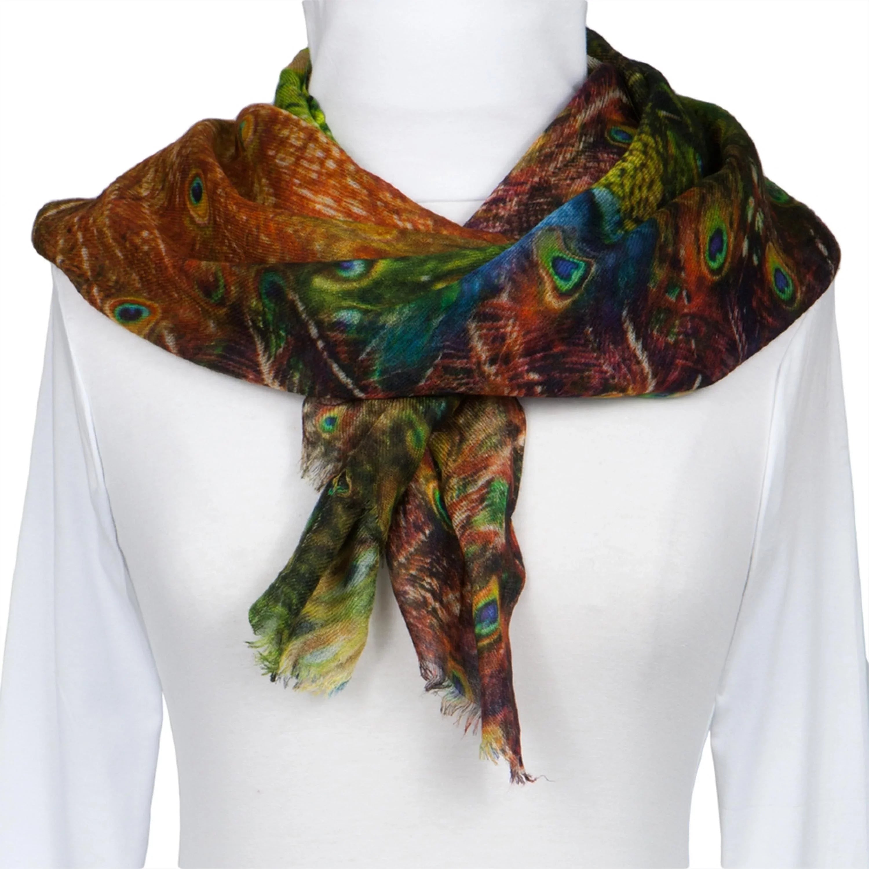 Peacock Feathers Scarf All-Over