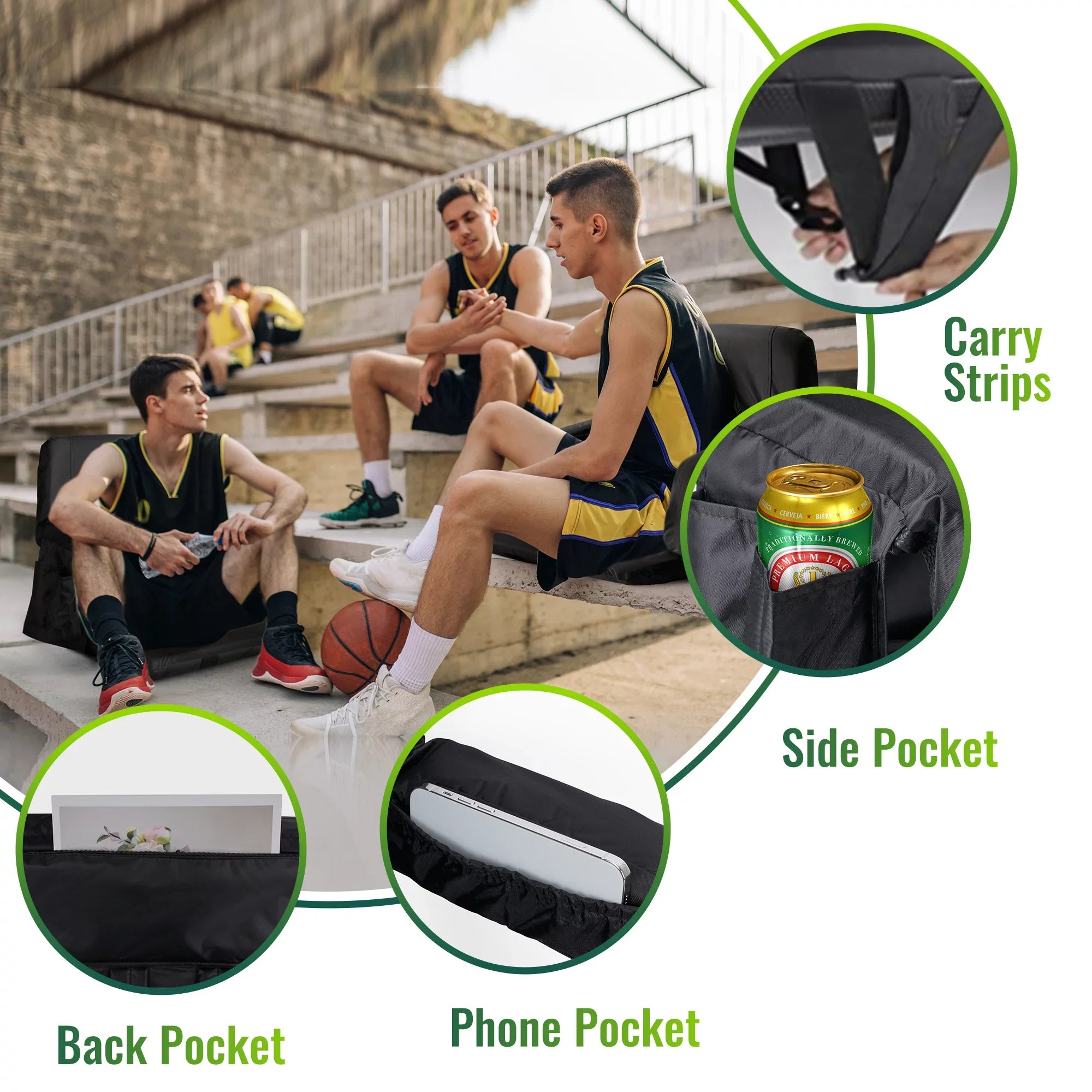 Women's Tournament Wide Worcest Thicken National Folding Bleachers, Lawns, for 2 Stadium Pack Backyards Bleacher Soccer for Seat, Waterproof Chair