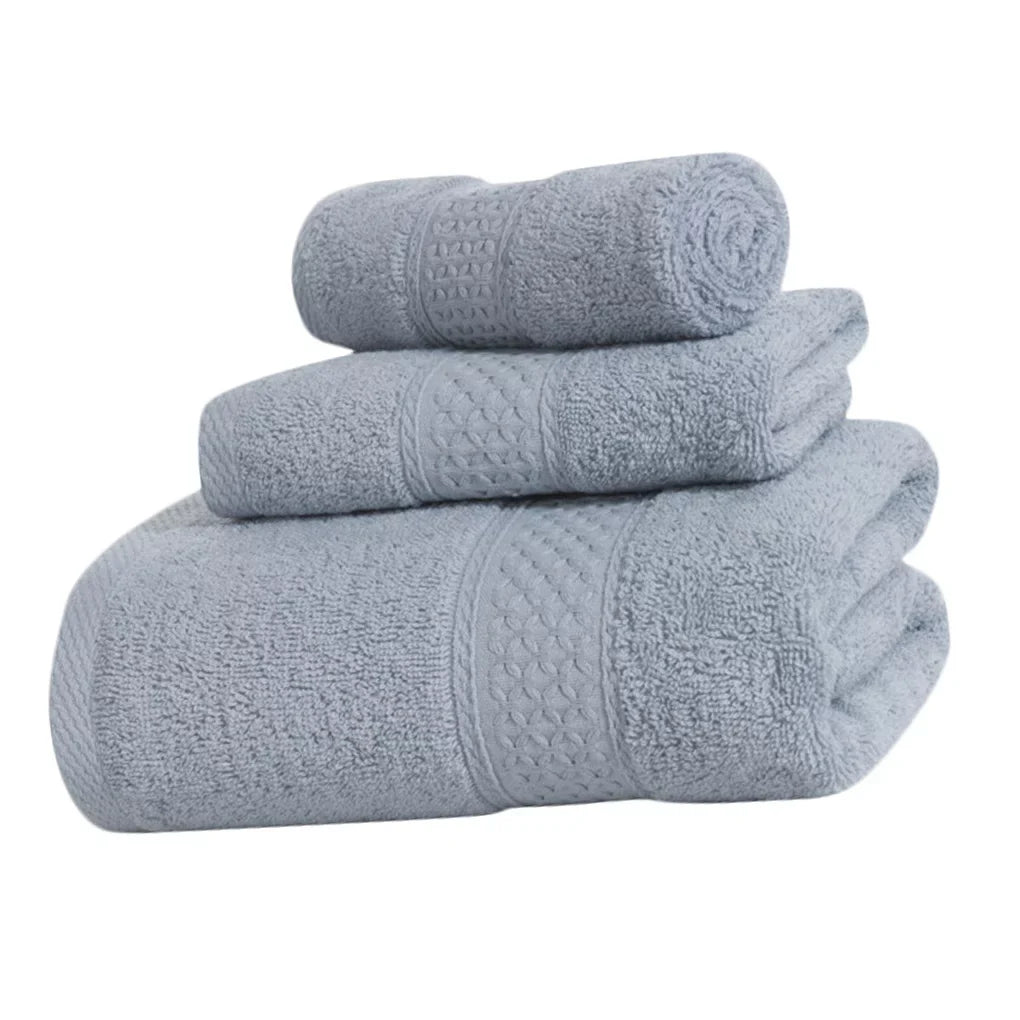 Cotton Pcs/set Medium Towel Hotel Cleaning Grey 3 Drying Hands Absorption Home Body Towel, Face Water Sweat