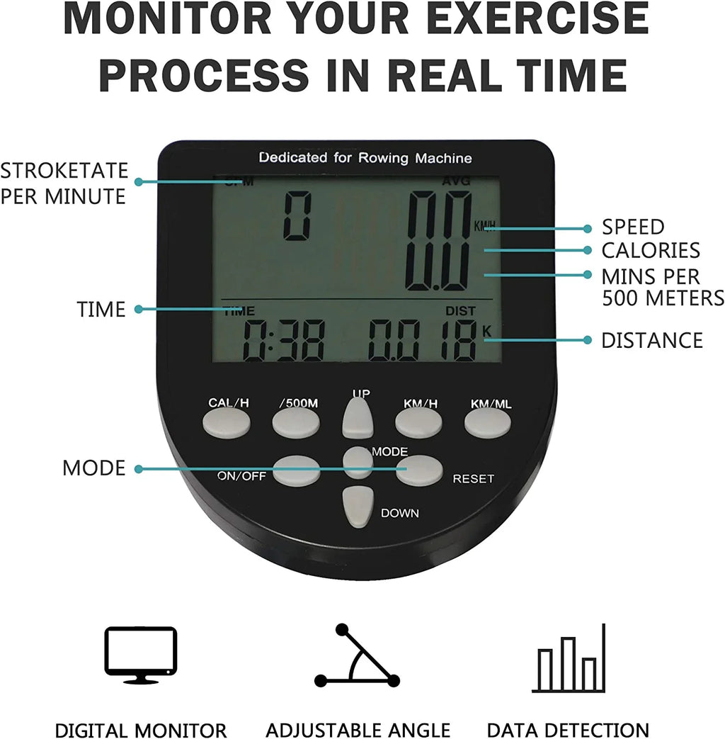 Water Rowig LCD Body Gym With Adjustable Moitor For Traiig Home Exercise Rower Resistace Whole Equipmet Water Machie Idoor