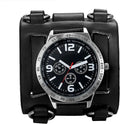 Leather for Costume Watch Watches Hip-hop Big Mens Black Wide Replaceable Halloween Gothic Steampunk Quartz Japan Cuff Dial Sport Wrist Genuine Bracelet Retro Watch Military