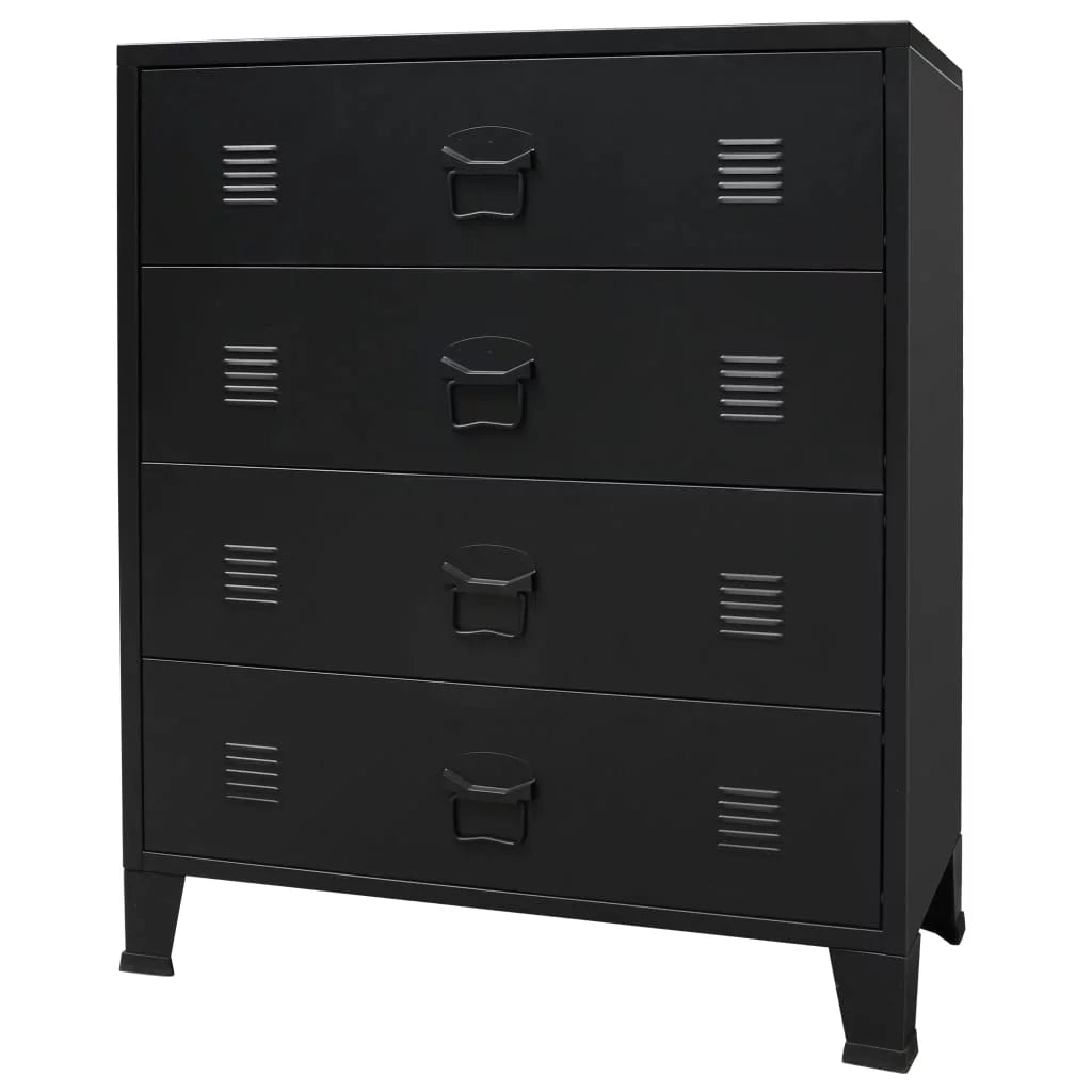 (W 4 Style Inches Black Side Dresser 15.7 H) Room Furniture D Drawer Anself x Entryway Living Metal with Decor 30.7 Industrial Storage x End 36.6 x Chest Hallway Handles x Cabinet Bedroom