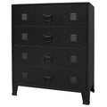 (W 4 Style Inches Black Side Dresser 15.7 H) Room Furniture D Drawer Anself x Entryway Living Metal with Decor 30.7 Industrial Storage x End 36.6 x Chest Hallway Handles x Cabinet Bedroom