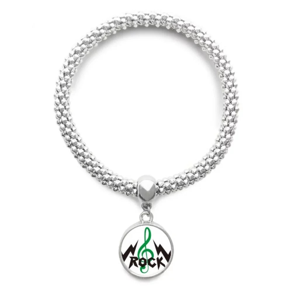 Intense Jewelry Bangle Sliver Adjustable High Pendant Chain Roll Notes Rock Bracelet