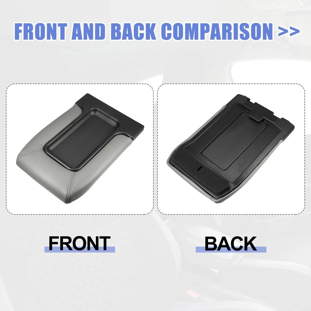 Escalade Center Gray Seat Faux Console Cover for Cadillac Bargains Protector Unique Lid Armrest Box Leather 2003-2004
