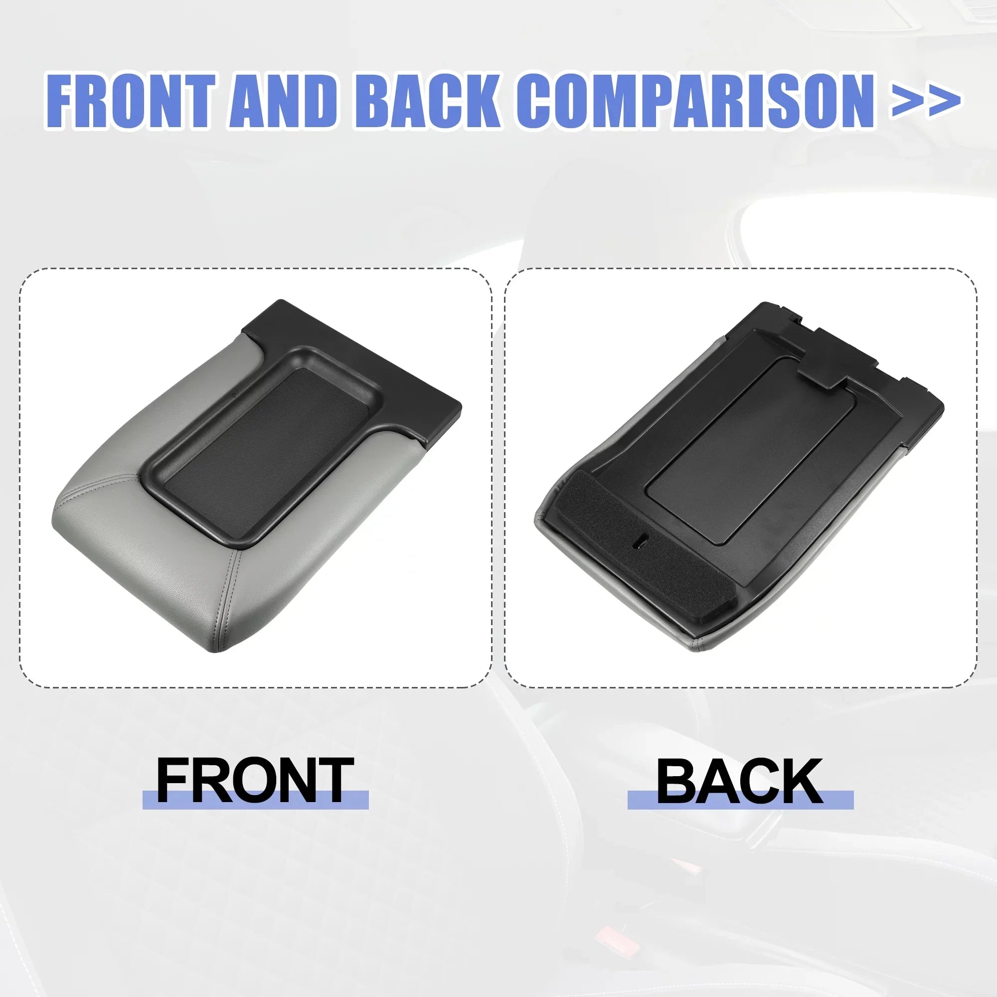Escalade Center Gray Seat Faux Console Cover for Cadillac Bargains Protector Unique Lid Armrest Box Leather 2003-2004