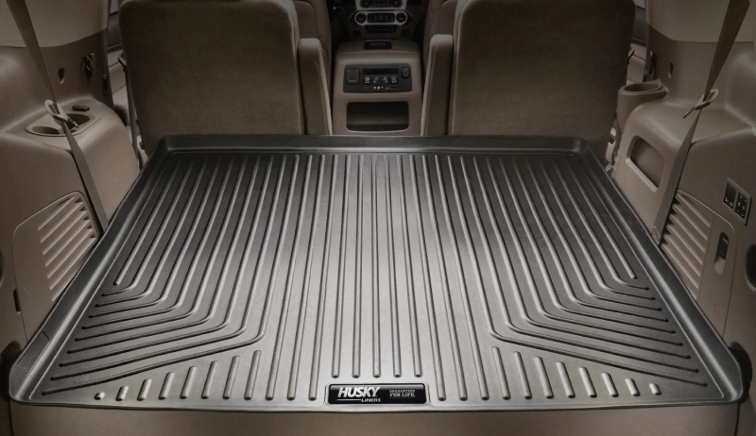 Liner Suburban/GMC Black Cargo behind Row select: with Chevrolet Compatible by with Yukon Cadillac Husky Weatherbeater Compatible RealTruck Series 3rd 21 XL Escalade 2021-2023