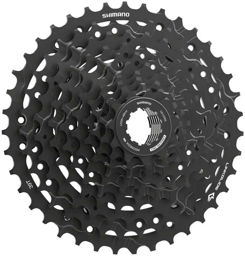Black 10-Speed, 11-39t, CS-LG300-10 - CUES Shimano Cassette LINKGLIDE,