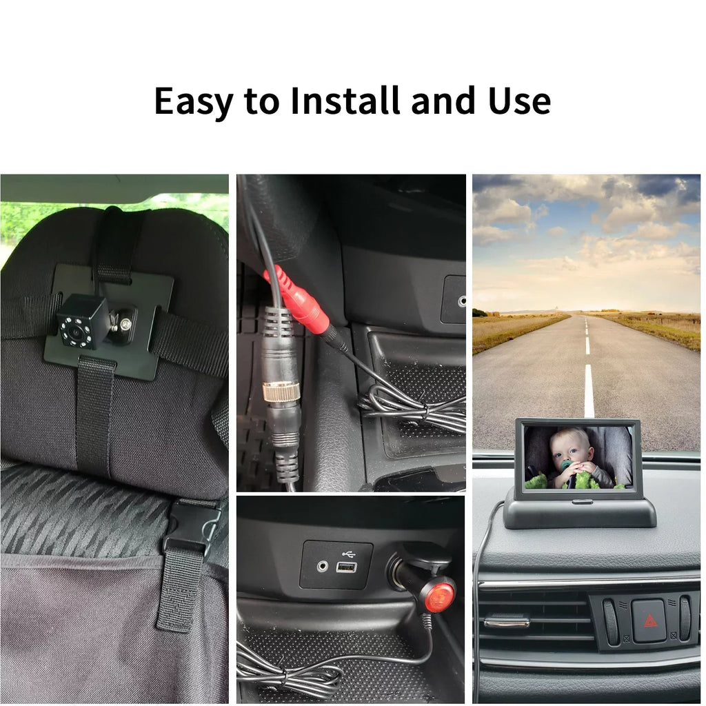 for Baby Car View Seat with Ideal Monitor Night Rear Crystal Infrared Radirus Vision, Facing Clear Camera,