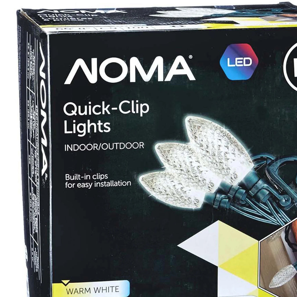 String (3 C9 Quick NOMA Pack) Clip LED Christmas 100 Lights Bulbs Warm