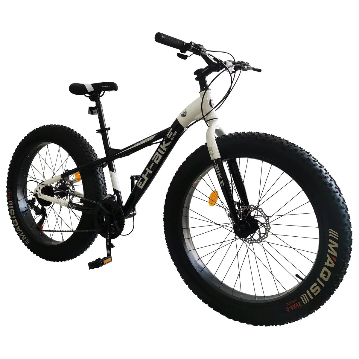 Brakes Fat Blue Knobby - and 4-Inch 26-Inch Front Tires, Mens Steel 7-Speed, Tire 76x24.8x40in Mountain Frame, Wide Bike, Rear Wheels,