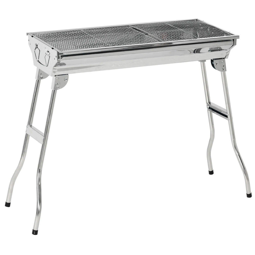 BBQ Picnic,Party Steel Charcoal Portable Folding Rack HQZX Grill Grill Outdoor for Grill,Stainless