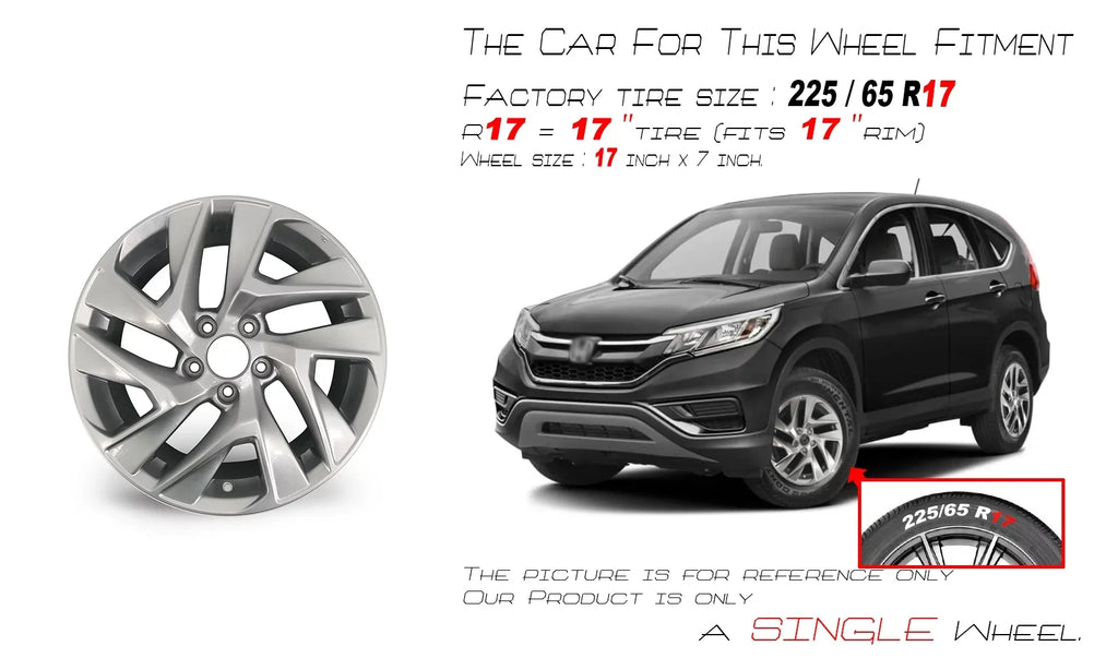for OEM Brand 64069A Single Automotive 2015, spoke Wheel Replacement x 7" Honda 2016 Twisted Quality Velospinner Silver 17" New Alloy CR-V Rim