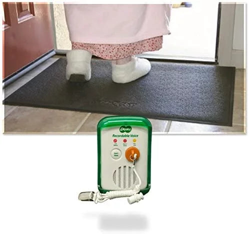 Sensing - Prompts Prevention With and Recordable Wander (Floor Caregiver Voice Mat Floor Monitor Pressure Two 24"x46") Alarm Mat Smart