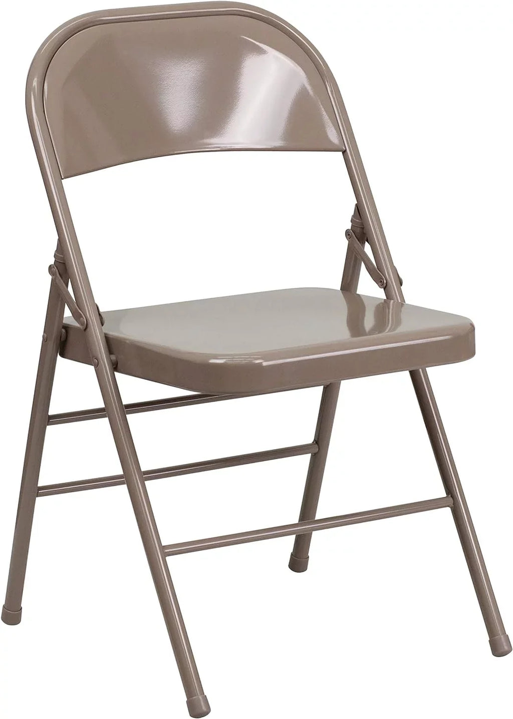 Triple Series HERCULES & Hinged Beige Metal Folding Chair Double Braced