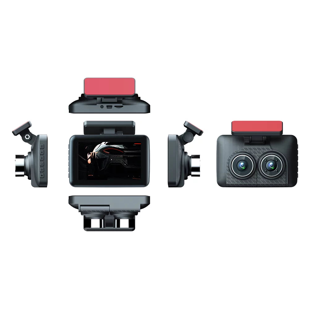 Camcorder Cameras 3 Car Driving Cam Rearview Mirror Angle Wide Pinnaco Safety Recorder Dash