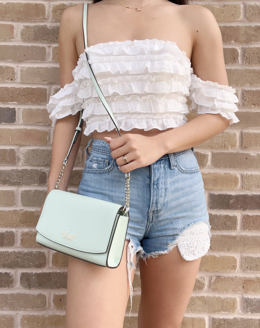 Blue Crystal Spade Small Staci New York Flap Crossbody Kate