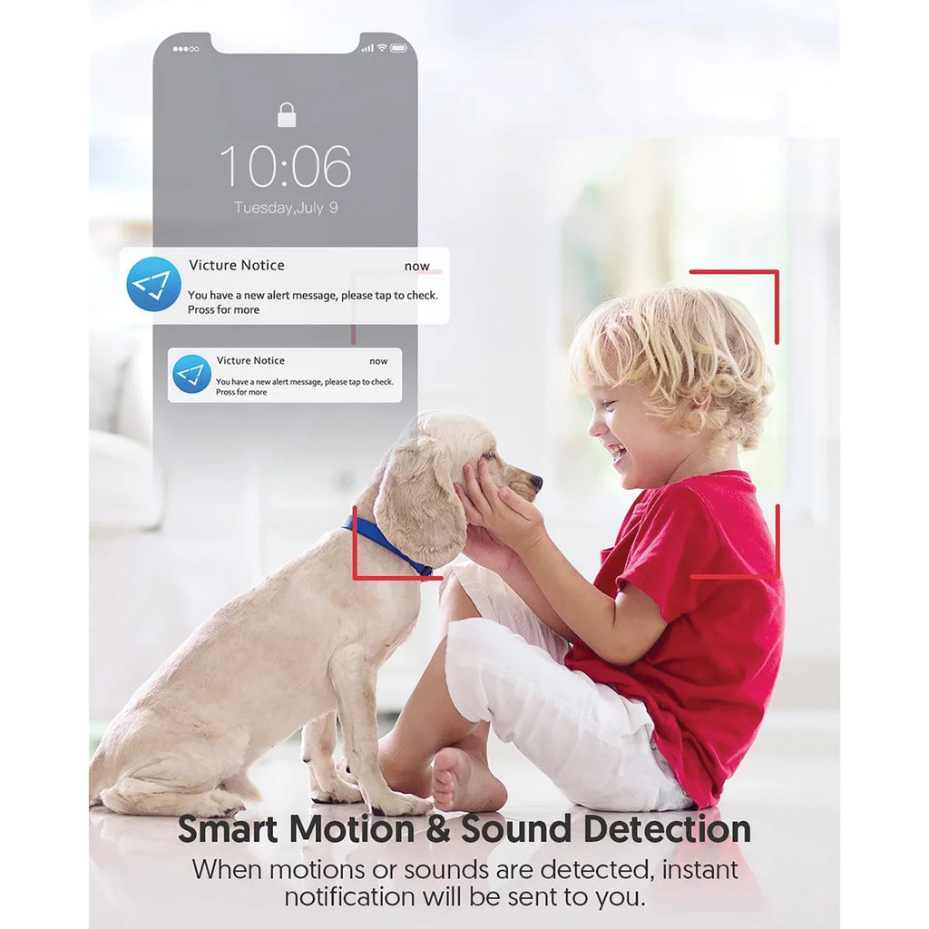 Security White, Enabled, Vision, 2 with 1080P Camera Night Smart Indoor Victure Wi-Fi Pack Color Home