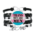 Accessory Transgender Leather LGBT Wristband Trans Knitting Bracelet Support Love Twisted Man Rope