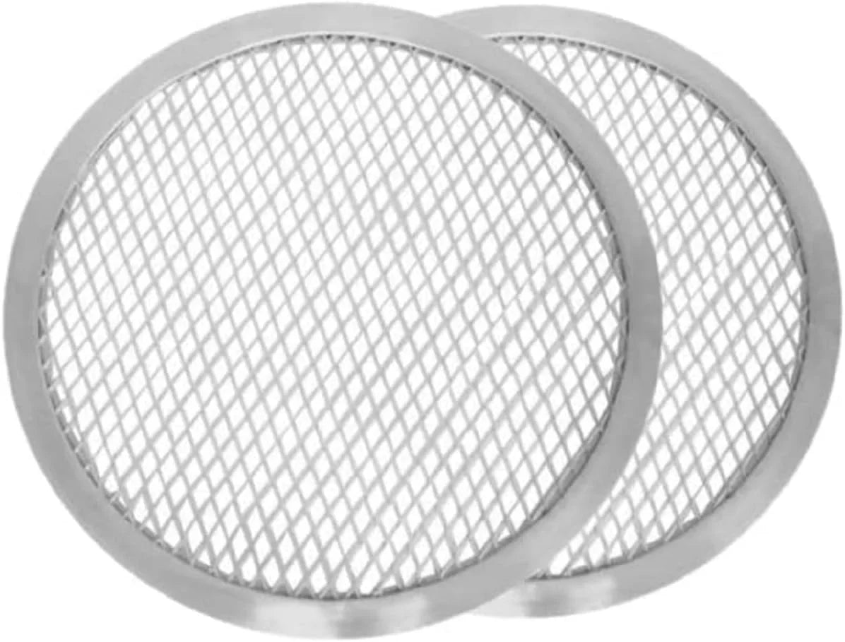 Pizzeria Pizza Kitchen 2 Baking Home TrueCraftware- of Tray Pizza Screen & Round Seamless 15” Pan Rim- Restaurants Tray Pizza Aluminum for Bakeware Baking Round Screen Set