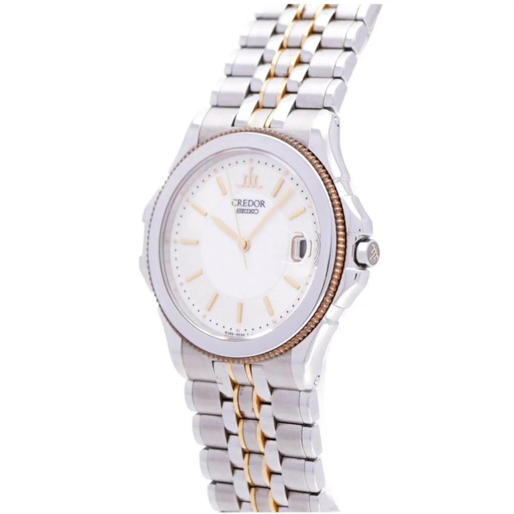 Seiko watch (Fair) Pacific 8J82-6A20 silver/gold Credor quartz Pre-Owned K18/SS