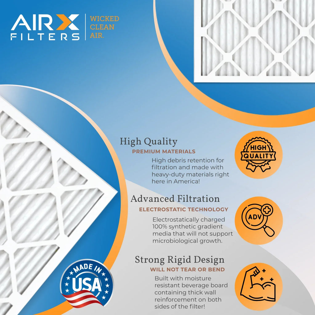 Air Filter Filter HVAC Electrostatic CLEAN 12x25x1 AC by Conditioner FPR Pleated 5 MPR to 12x25x1 Comparable 700 Premium Made FILTERS USA Furnace Air MERV WICKED AIRX Pack AIR. 6 8 & Filters