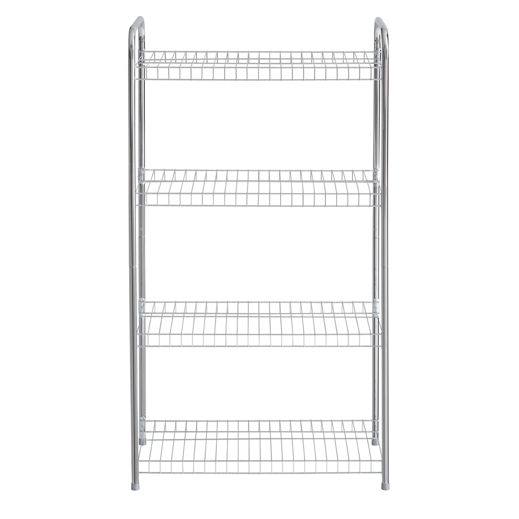 Nickel. Satin Unit, Wire Multipurpose Rubbermaid 4-Tier Shelving Freestanding