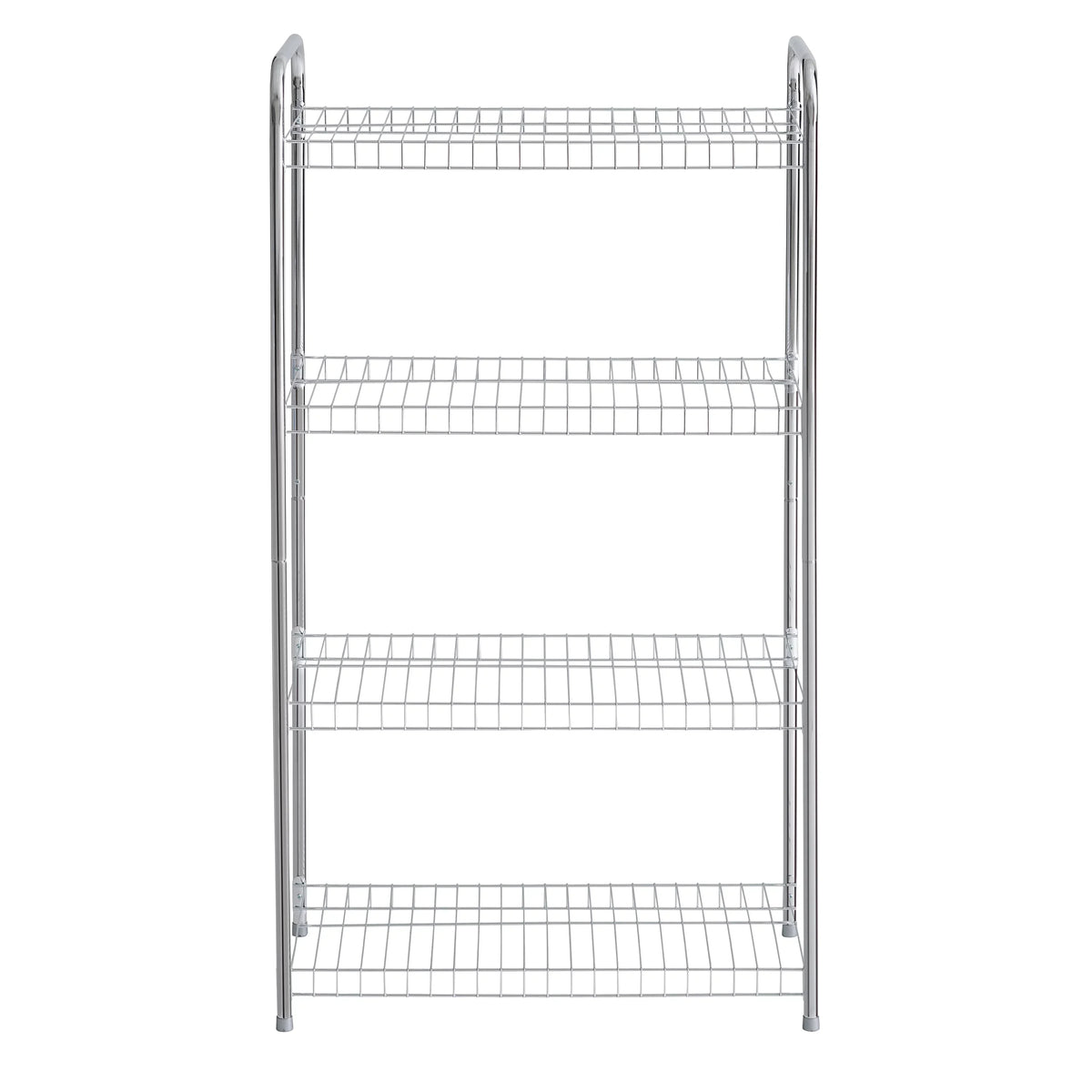 Nickel. Satin Unit, Wire Multipurpose Rubbermaid 4-Tier Shelving Freestanding