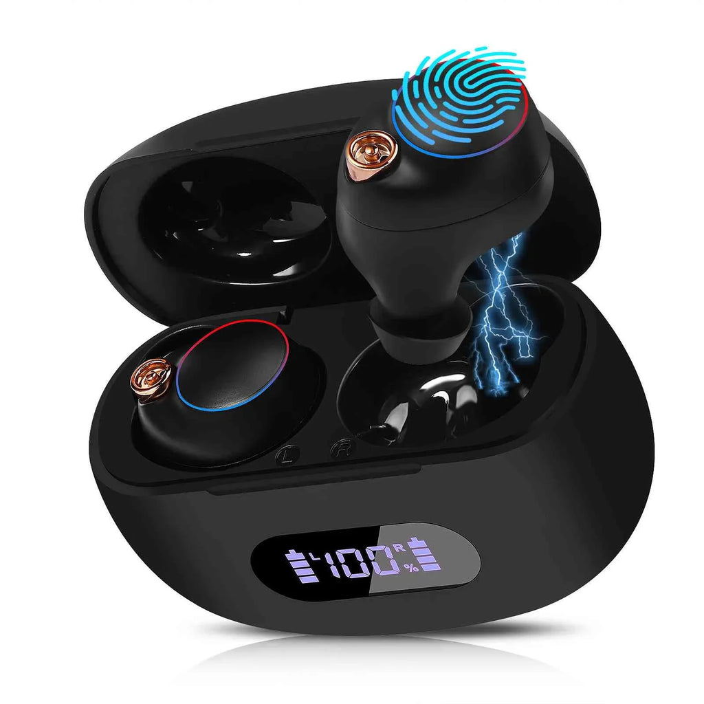 Bass Case, M8 Water Earbuds Boost IPX5 Dual with Connection, Lenovo Charging Bluetooth 5.2 Bluetooth Resistance, Black, True Wireless Balanced, Tab Connect, + UrbanX (HD) Compatible
