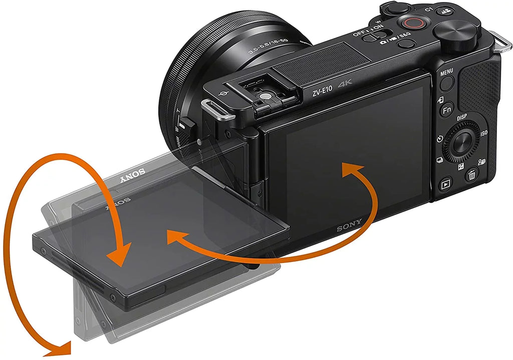 1.97", Megapixel 24.2 Mirrorless Sony with Alpha Lens, 0.63", Black ZV-E10L Camera
