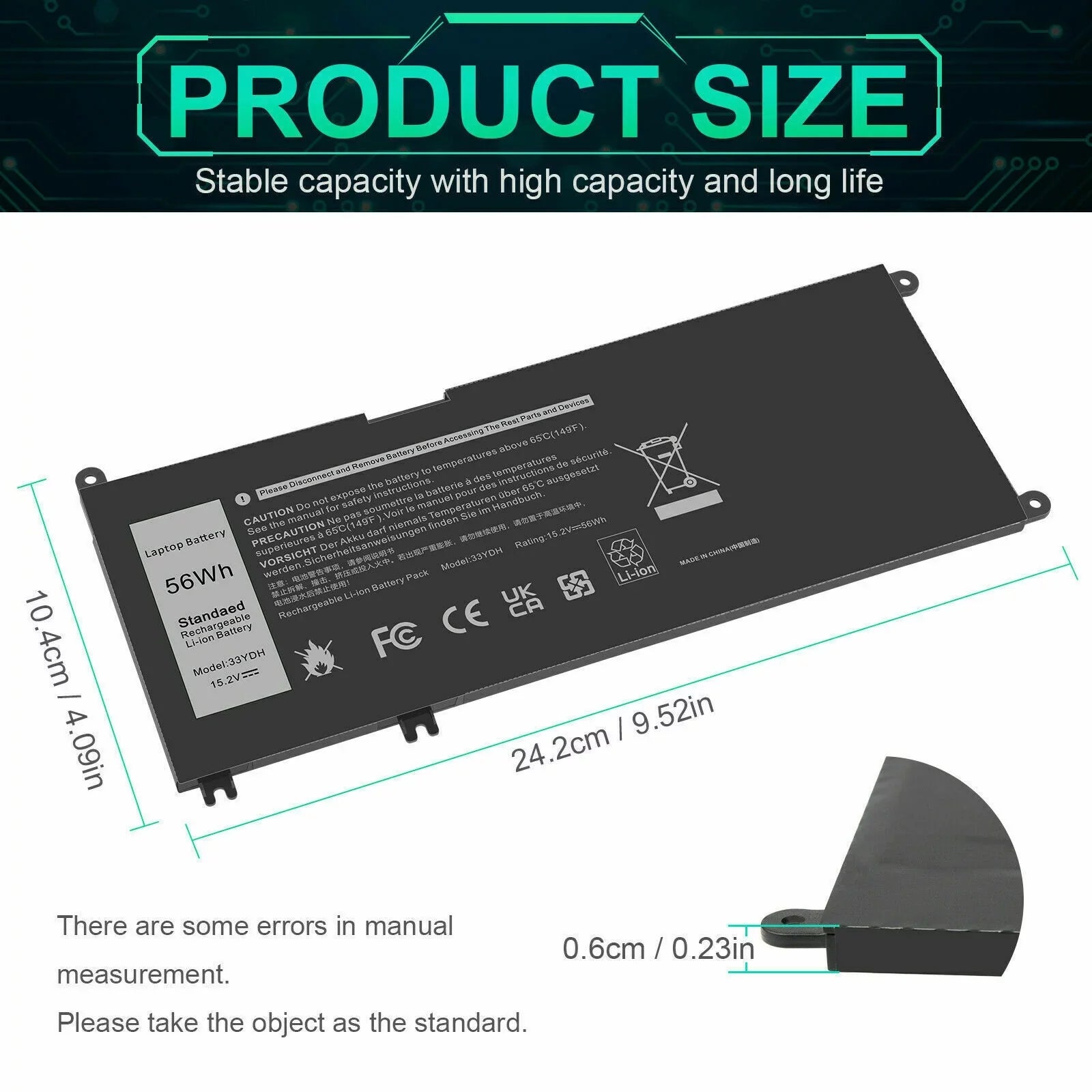 3580 Latitude P30E001 3490 For US Laptop Dell Battery 3590 W7NKD 33YDH 3480 3380