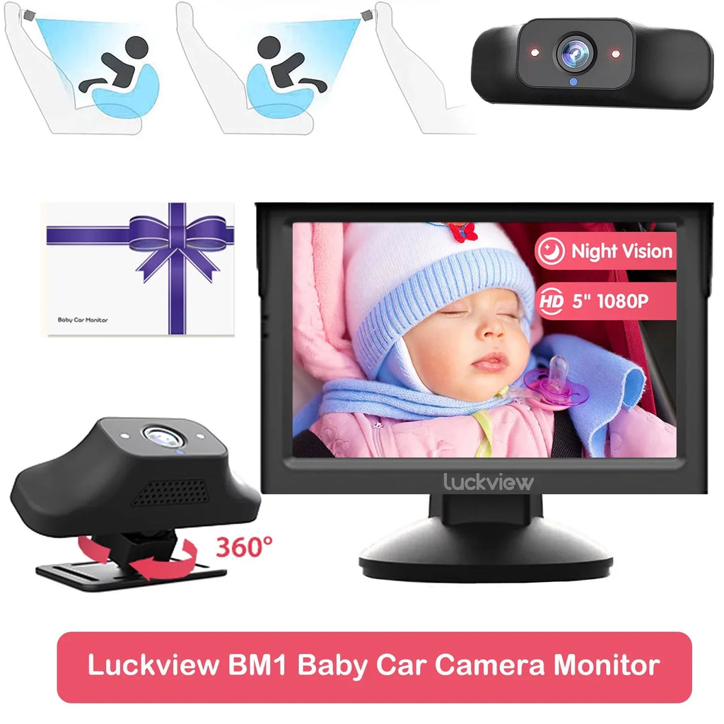 Car Camera Back Seat Camera Baby Observing Driving 3X Car Night Monitor Zoom Baby Camera Luckview While Facing Monitor Safety HD Vision, Rear Baby for Car Seat Car Children Baby