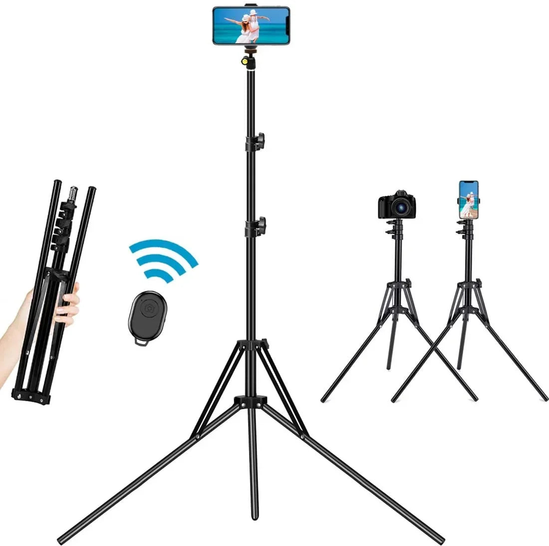 Cell Bluetooth Camera Ultra Phone Tall Tripod Tripod, Stick with Phone Remote Holder 78 Extendable inch Selfie and