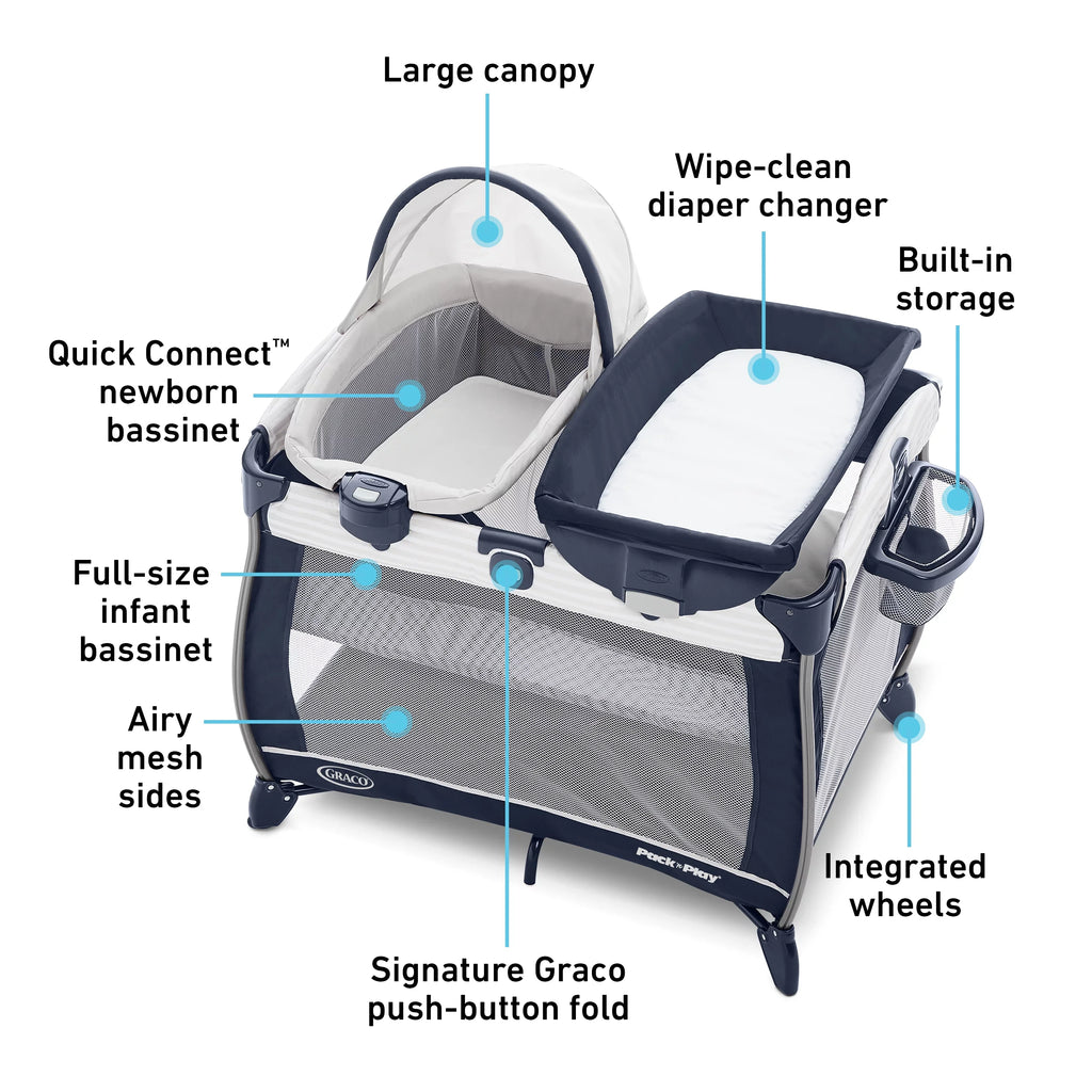 Quick Playard, Graco Alex Bassinet Play Pack Portable 'n Connect