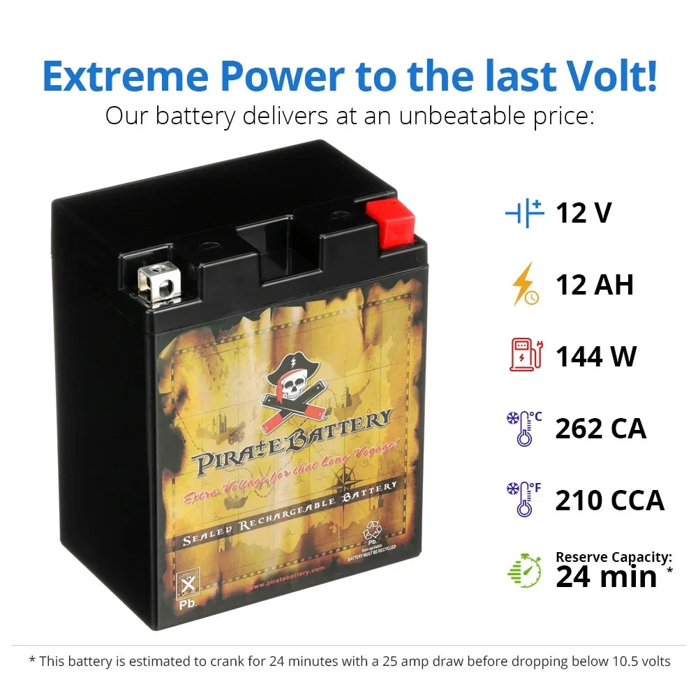 Motorcycle Battery Battery Kawasaki 1995 750Cc Pirate Vn750-A Ytx14Ahl-Bs For Vulcan